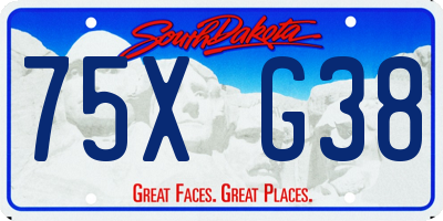 SD license plate 75XG38