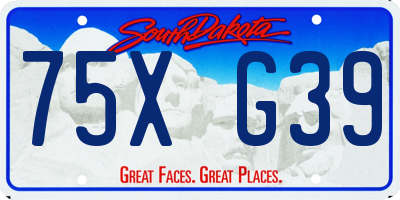 SD license plate 75XG39