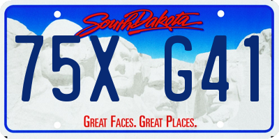 SD license plate 75XG41