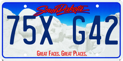 SD license plate 75XG42