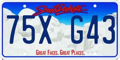 SD license plate 75XG43