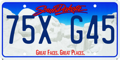 SD license plate 75XG45