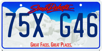 SD license plate 75XG46