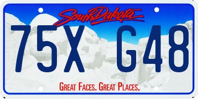 SD license plate 75XG48