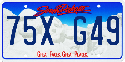 SD license plate 75XG49