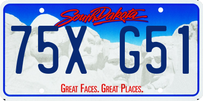 SD license plate 75XG51