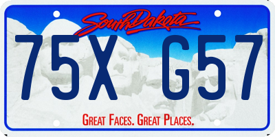 SD license plate 75XG57