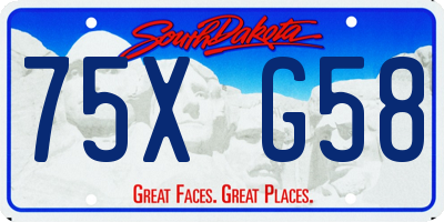 SD license plate 75XG58