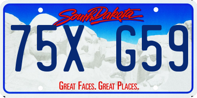 SD license plate 75XG59