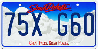 SD license plate 75XG60