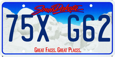 SD license plate 75XG62