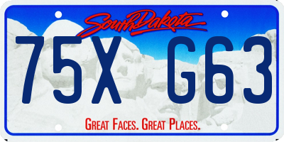 SD license plate 75XG63