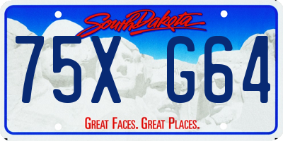 SD license plate 75XG64
