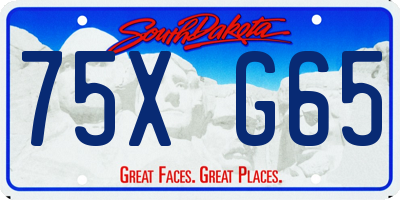 SD license plate 75XG65