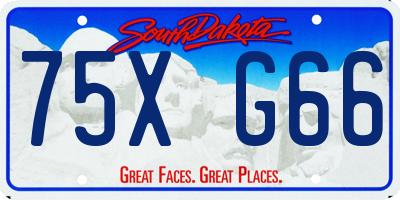 SD license plate 75XG66