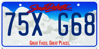 SD license plate 75XG68