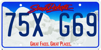 SD license plate 75XG69