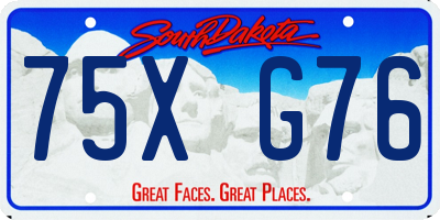 SD license plate 75XG76