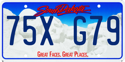 SD license plate 75XG79