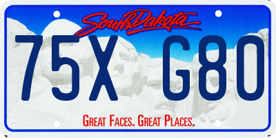 SD license plate 75XG80