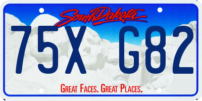 SD license plate 75XG82