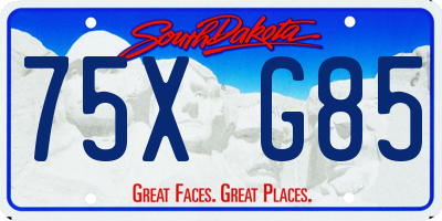 SD license plate 75XG85