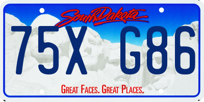 SD license plate 75XG86