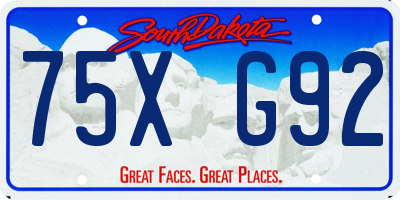 SD license plate 75XG92