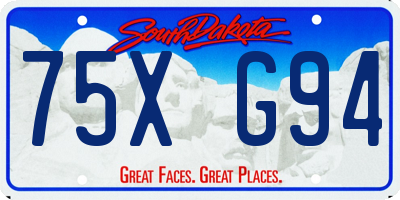 SD license plate 75XG94