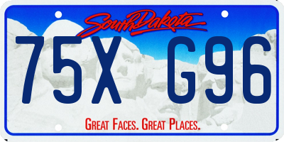 SD license plate 75XG96