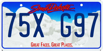 SD license plate 75XG97