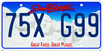 SD license plate 75XG99