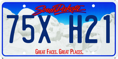 SD license plate 75XH21