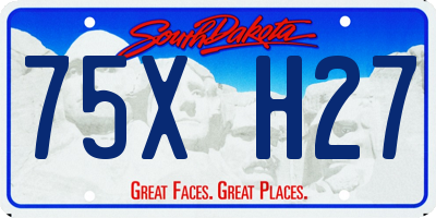 SD license plate 75XH27