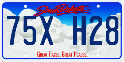 SD license plate 75XH28