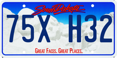 SD license plate 75XH32