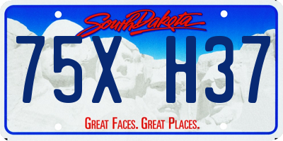 SD license plate 75XH37
