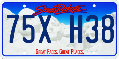 SD license plate 75XH38