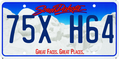 SD license plate 75XH64
