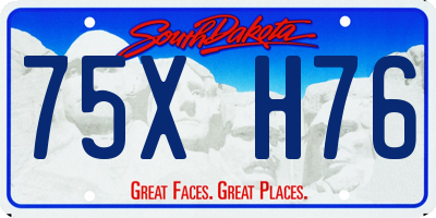 SD license plate 75XH76