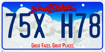 SD license plate 75XH78