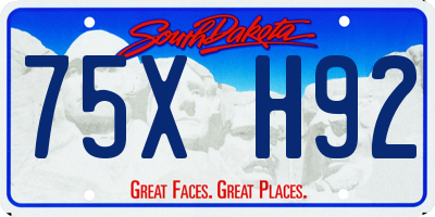 SD license plate 75XH92