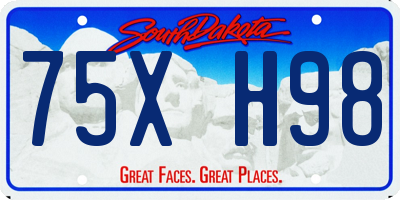 SD license plate 75XH98