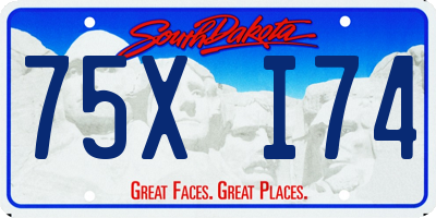 SD license plate 75XI74