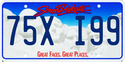 SD license plate 75XI99