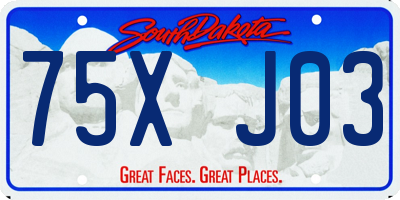 SD license plate 75XJ03