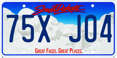 SD license plate 75XJ04