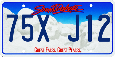 SD license plate 75XJ12