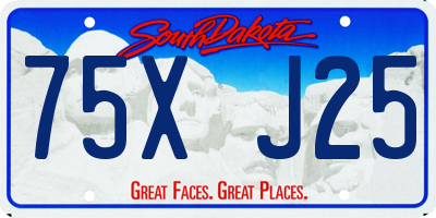 SD license plate 75XJ25
