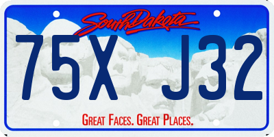SD license plate 75XJ32